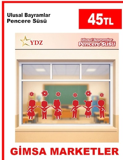 Ulusal Bayramlar Pencere Süsü