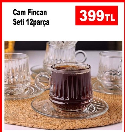 Cam Fincan Seti 12Parça
