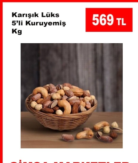 Karişik Lüks 5'Li Kuruyemiş Kg