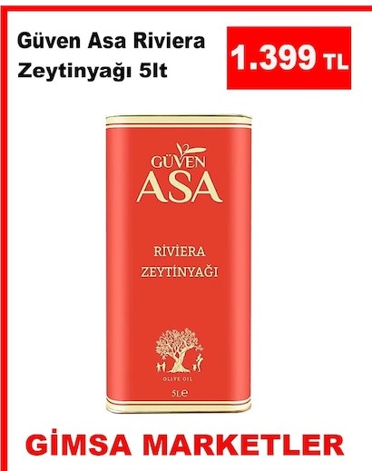 Güven Asa Riviera Zeytinyağı 5Lt