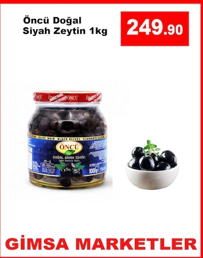 Öncü Doğal Siyah Zeytin 1Kg