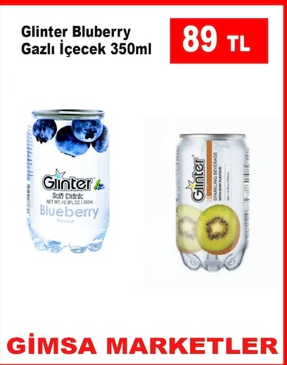 Glinter Bluberry Gazlı İçecek 350Ml