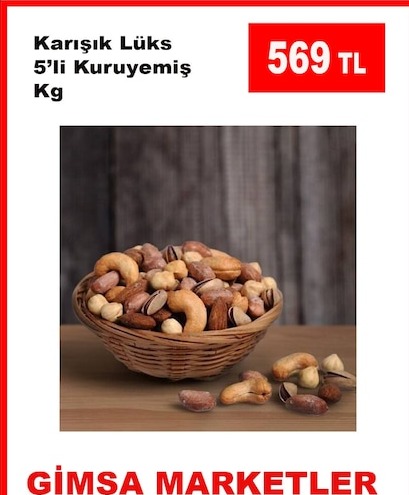 Karışık Lüks 5'Li Kuruyemiş Kg