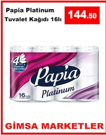 Papia Platinum Tuvalet Kağıdı 16'Lı