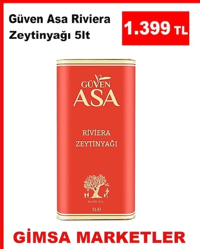 Güven Asa Riviera Zeytinyağı 5Lt