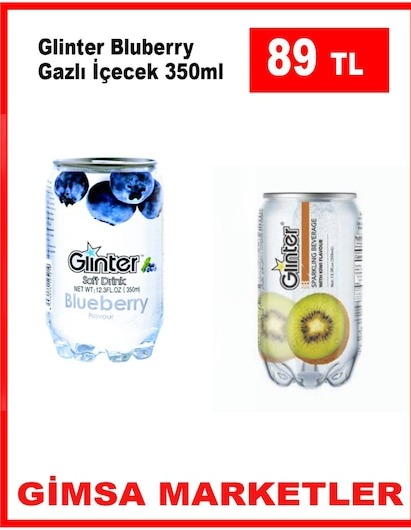 Glinter Bluberry Gazlı İçecek 350Ml