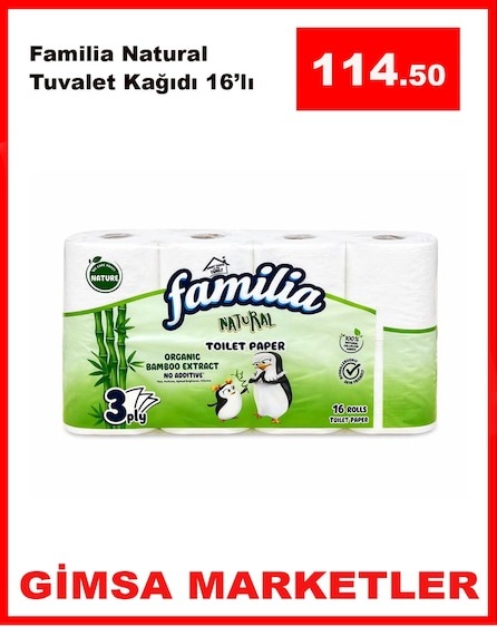 Familia Natural Tuvalet Kağıdı 16'Lı