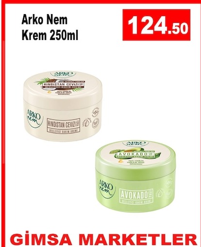 Arko Nem Krem 250Ml Hindistan Cevizi