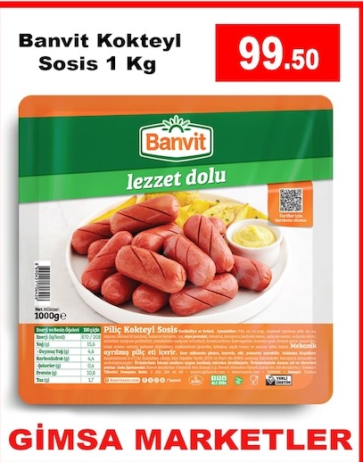 Banvit Kokteyl Sosis 1 Kg
