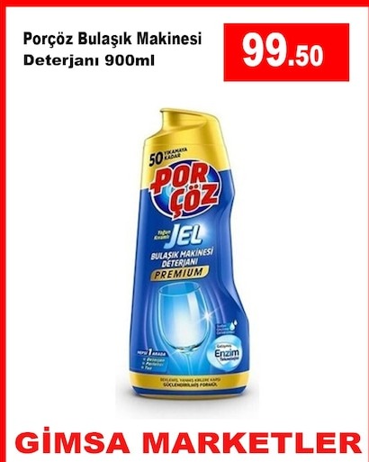 Porçöz Bulaşık Makinesi Deterjanı 900Ml