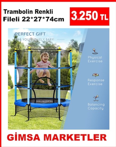 Trambolin Renkli Fileli
22*27*74Cm