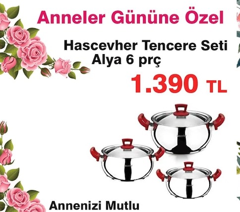 Hascevher Tencere Seti Alya 6 Prc