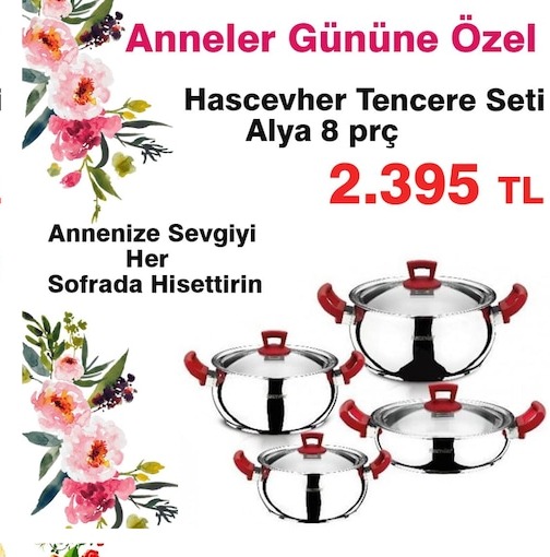 Hascemher Tencere Seti Alya 8 Parça