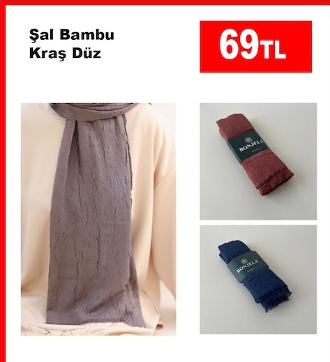 Şal Bambu Kraş Düz