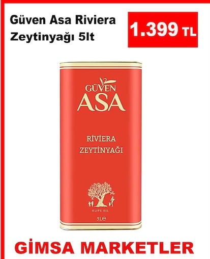 Güven Asa Riviera Zeytinyağı 5Lt