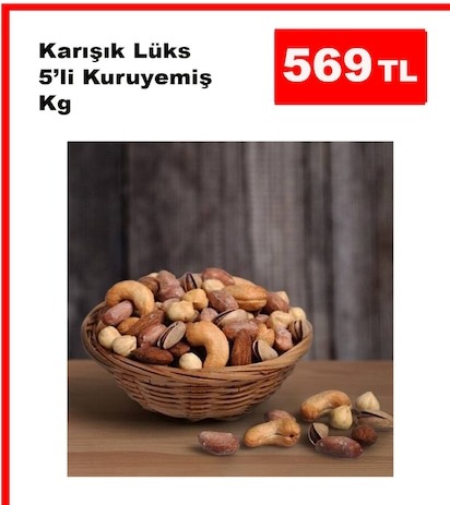 Karışık Lüks 5'Li Kuruyemiş Kg