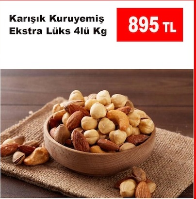 Karışık Kuruyemiş Ekstra Lüks 4L Kg
