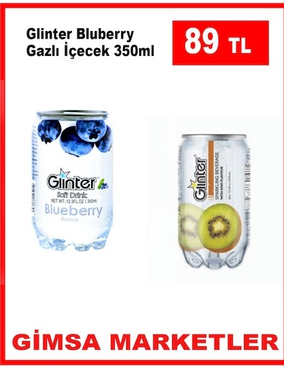 Glinter Bluberry Gazlı İçecek 350Ml