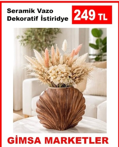 Seramik Vazo Dekoratif İstiridye