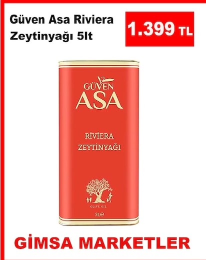Güven Asa Riviera Zeytinyağı 5Lt
