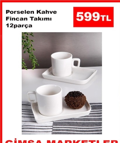 Porselen Kahve Fincan Takimi 12Parca