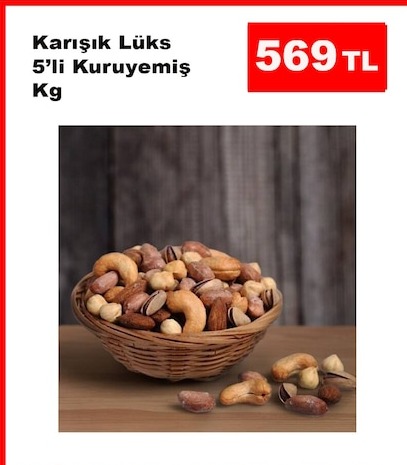 Karışık Lüks 5'Li Kuruyemiş Kg