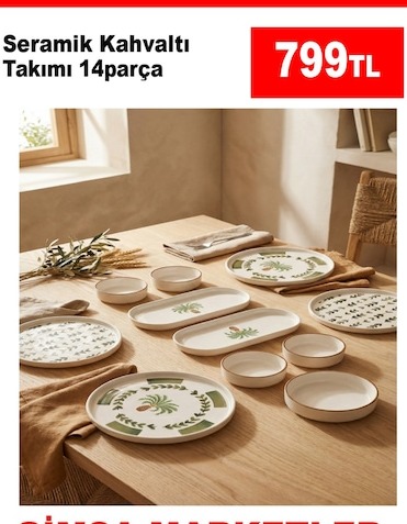 Seramik Kahvaltı Takımı 14Parça