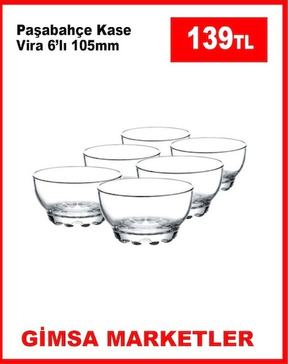 Paşabahçe Kase Vira 6'Lı 105Mm
