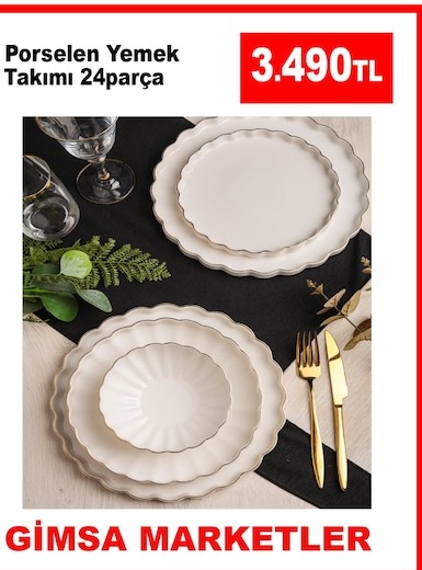 Porselen Yemek Takimi 24Parça