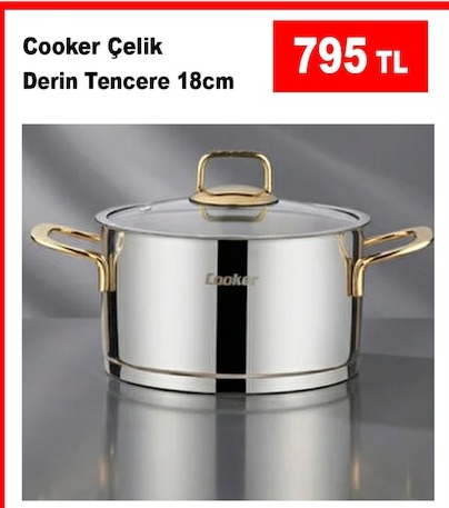 Cooker Çelik Derin Tencere 18Cm