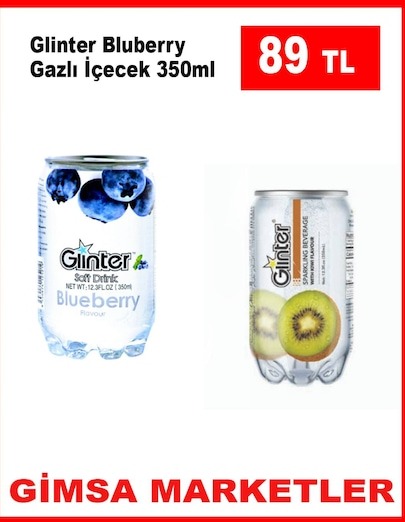 Glinter Bluberry Gazli Içecek 350Ml