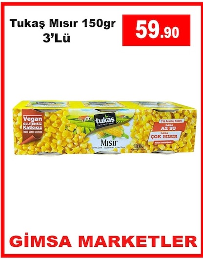 Tukaş Mısır 150Gr 3'Lü