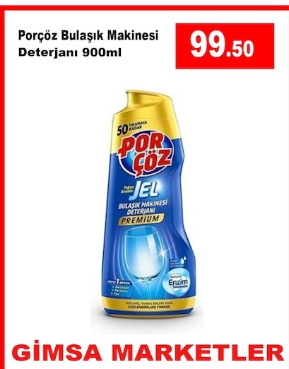 Porçöz Bulaşık Makinesi Deterjanı 900Ml