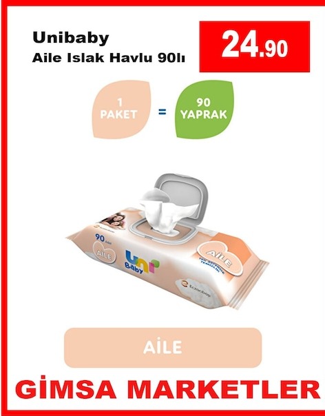 Unibaby Aile Islak Havlu 90 Adet