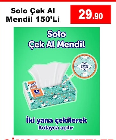 Solo Çek Al Mendil 150 Adet