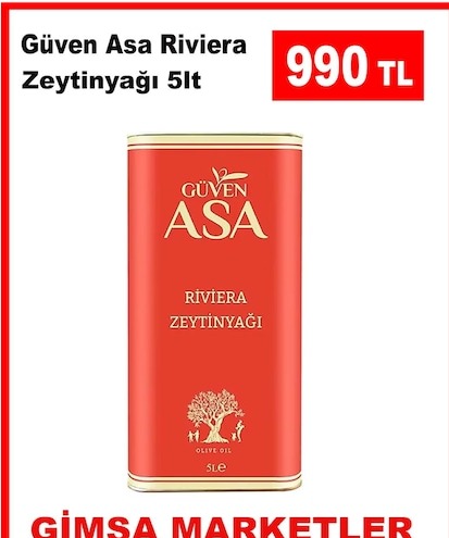 Güven Asa Riviera Zeytinyaği 5Lt
