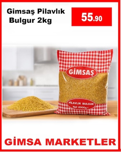 Gimsaş Pilavlık Bulgur 2Kg