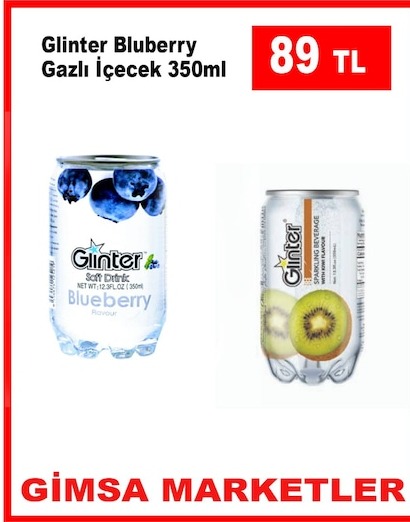 Glinter Bluberry Gazlı İçecek 350Ml