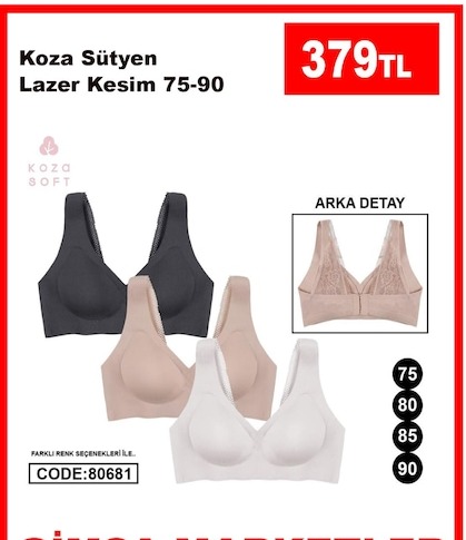 Koza Sütyen Lazer Kesim 75-90