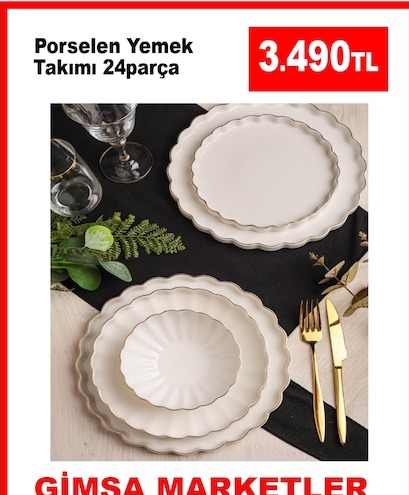 Porselen Yemek Takımı 24 Parça
