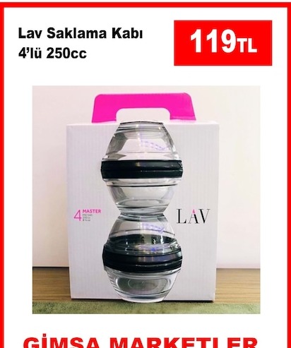 Lav Saklama Kabı 4Lü 250Cc