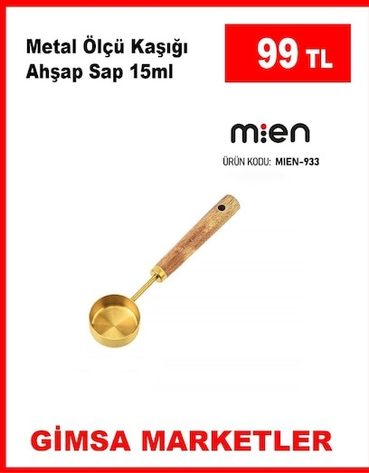Metal Ölçü Kaşığı Ahşap Sap 15Ml