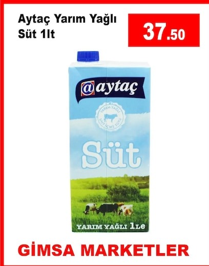 Aytac Yarim Yagli Süt 1Lt