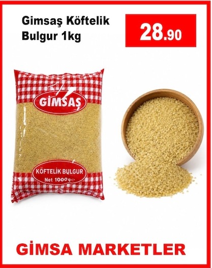 Gimsaş Köftelik Bulgur 1Kg