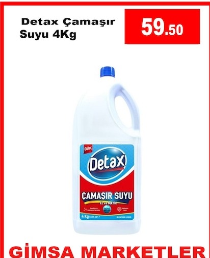 Detax Çamaşır Suyu 4Kg