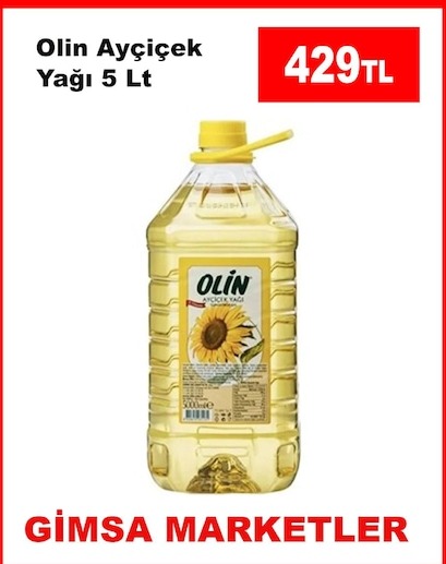 Olin Ayçiçek Yağı 5 Lt
