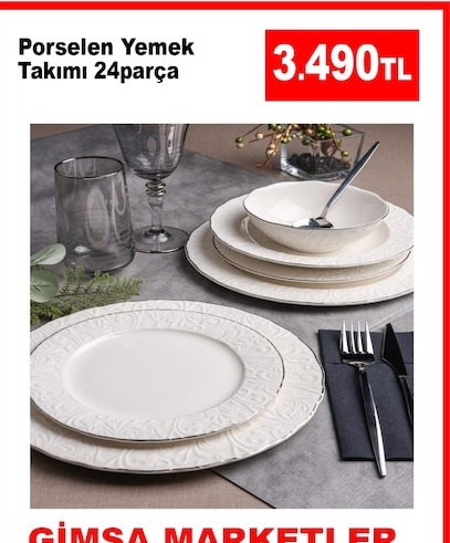 Porselen Yemek Takimi 24 Parça