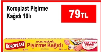 Koroplast Pişirme Kağıdı 16'Lı