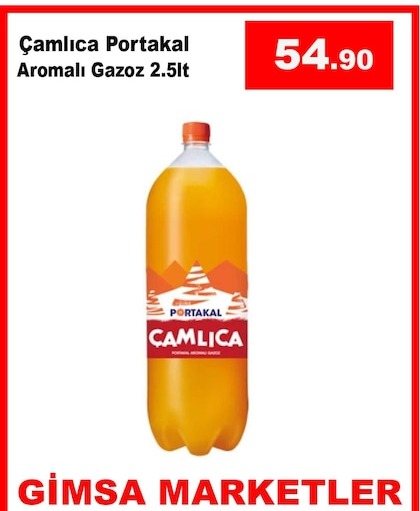 Çamlıca Portakal Aromali Gazoz 2.5Lt