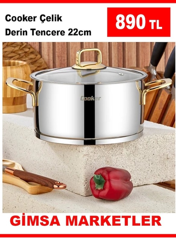 Cooker Çelik Derin Tencere 22Cm